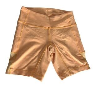 Lululemon Spinerette Orange Creamsicle Pop Biker Shorts Size 4 Athletic Gym Yoga